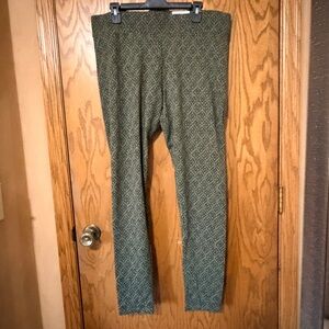 Sonoma Olive Green Floral Waistband Leggings